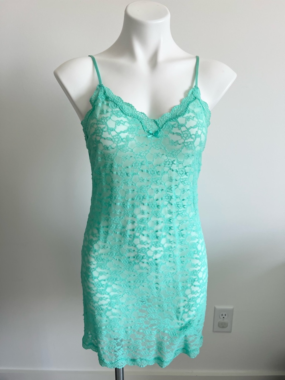 Victoria's Secret Teal Lace Slip Nighty L